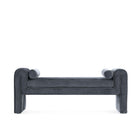 Manhattan Comfort Concord 59" Modern Chenille Upholstered Bench - Black-Modern Glam Bench for Bedroom and Living Room Usage