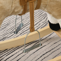 Qaba Kids Plush Cowboy Rocking Horse - Beige-Traditional rocking toy with a classic rocking horse design with cowboy look 