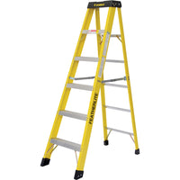 Featherlite 6900 Series 12' Industrial Heavy-Duty Fiberglass Stepladder-Nominal Height: 12'
