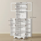 HOMCOM 71" H Kitchen Pantry Cabinet with 8 Door Shelves - White-Transparent acrylic doors offer style and clear visibility of your items inside 