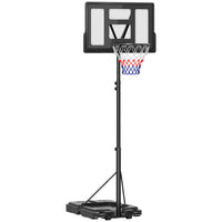 Soozier Portable Basketball Hoop with 43" Shatterproof Backboard -10 height settings: 7.5-10ft (2.3-3.05m)

