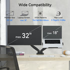 ShoppingAll Dual VESA Monitor and Laptop Mount with Fully Adjustable Gas Spring Arm and Office Desk Clamp - Black-Quick 3-Minute Installation: Features a unique arm structure and a fast-insert VESA plate for easy setup - no extra tools or hassle required