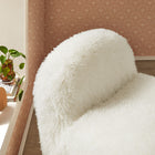 Modway Mina Faux Fur Accent Chair - White-Non Marking Foot Caps