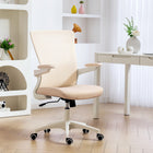 HOMCOM Ergonomic Office Chair with Lumbar Support - Beige-90° flip-up armrests save space and slide easily under any desk