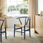 Modway Amish 29" Wood Dining Chair - Midnight-Foot Bar Supports