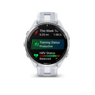 Garmin Forerunner 965 GPS Running, Triathlon Smartwatch - Titanium Bezel, Whitestone Case, Whitestone/Powder Gray Silicone Band-Training readiness score is based on sleep quality, recovery, training load and HRV status to determine if you're primed to go hard and reap the rewards (data presented is intended to be a close estimation of metrics tracked)