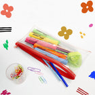 BAZIC Products Multipurpose Clear Zipper Pouch - Assorted Color Zippers - 12 Pack-6