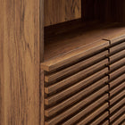 Modway Render Tall Bathroom Storage Cabinet - Walnut-Wood Grain Laminate