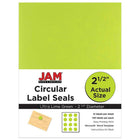 JAM Paper Round Circle Label Sticker Seals, 2.5 inch diameter, Green, 120 Pack (147628589)-Terra Lime Green™ circular labels