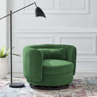Modway Relish Performance Velvet Swivel Chair - Black Emerald-Performance Velvet Upholstery