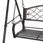 Outsunny 2-Seater Porch Swing Chair with Metal Frame-Slatted seat prevents water buildup and allows air circulation to keep you cool 
