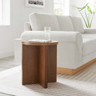 Modway Silas Round Wood Side Table - Walnut-Round Side Table