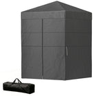 Outsunny 5 ft W x 5 ft Lt Compact Pop Up Canopy Tent - UPF50+ Portable Privacy Canopy - Dark Grey-Designed as a temporary changing room, shower tent, or portable toilet shelter