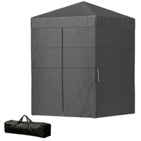 Outsunny 5 ft W x 5 ft Lt Compact Pop Up Canopy Tent - UPF50+ Portable Privacy Canopy - Dark Grey-Designed as a temporary changing room, shower tent, or portable toilet shelter