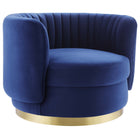 Modway Embrace Tufted Performance Velvet Swivel Chair - Gold Navy-Channel Tufted Chair