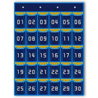 Kore Design Hanging Cell Phone 30-Pocket Storage Classroom Organizer - Blue/Yellow-Enhanced Organization: Keeps phones and small essentials neatly arranged, reducing classroom clutter.