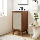 Modway Soma 18" Bathroom Vanity Cabinet - Walnut-Metal Doorknob