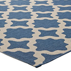 Modway Cerelia Moroccan Trellis Indoor/Outdoor Area Rug - 5 ft W x 8 ft L - Blue/Beige-Stain Resistant / Easy To Clean