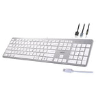 Adesso EasyTouch 730 Slim USB Keyboard with Built-In Hub - Canadian Bilingual English/French Layout - White-Built-in USB hub for multiple devices