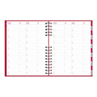 Brownline 2026 CoilPro Daily Planner Hard Cover with Twin-Wire Binding - 10" x 7-7/8" - Red - English-Cash record section