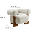 Modway Jace Boucle Accent Chair - Pearl-U-Shaped Backrest