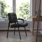 Flash Furniture Leather Executive Side Reception Chair with Metal Frame - Black-CA117 Fire Retardant Foam