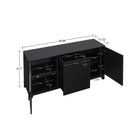 Manhattan Comfort Sheridan Mid-Century Modern TV Stand, Bookcase, Sideboard and End Table - Black - Set of 4-17.71" L x 62.99" W x 70.86" H