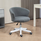 Vinsetto Fluffy Armless Office Chair with Adjustable Height - Grey-Teddy fleece fabric is soft and comfortable