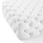 Modway Amour Tufted Button Large Square Faux Leather Ottoman - White-6