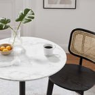 Modway Lippa 28" Round Faux Marble Dining Table - Black White-Seats 2