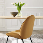 Modway Scoop Black Powder Coated Steel Leg Performance Velvet Dining Chairs - Cognac - 2 Pack-Stain-Resistant Fabric