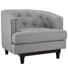 Modway Coast Upholstered Fabric Armchair - Light Grey-Rubberwood Walnut Stained Legs