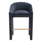 Zuo Emas Barstool - Midnight Grey-Soft and smooth velvet fabric