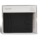 Champs Onyx Leather Access Top Wing Wallet - Black-1 hidden credit card slot