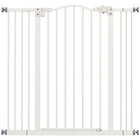 PawHut 29"-39" Pet Gate with Door Pressure Fit Dog Gate - White-Door automatically closes if left open between a 30° and 90° angle