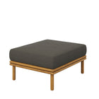 Modway Wren Outdoor Patio Teak Wood Ottoman - Natural/Flint Grey-Solid Teak Wood