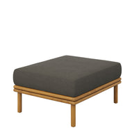 Modway Wren Outdoor Patio Teak Wood Ottoman - Natural/Flint Grey-Solid Teak Wood