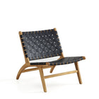 Manhattan Comfort Maintenon 25.79" Industry Chic Faux Leather Upholstered Accent Chair - Black and Nature - 2 Pack-Seat Height Measures: 14.76 in. With Weight Capacity of 275 Lbs
