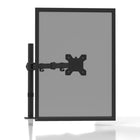 Kanto Single Monitor Desktop Mount - Cable Management Clips - Black-360° monitor rotation for vertical and horizontal screen orientation