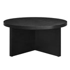 Modway Silas Round Wood Coffee Table - Black-Modern Round Coffee Table