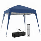 Outsunny 8 ft W x 8 ft L Pop Up Canopy Foldable Outdoor Canopy Tent with Carrying Bag - Blue-Suitable for organizing a small party, a picnic, beach outings, etc