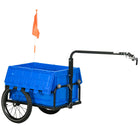 Aosom Bike Cargo Trailer - Max Load 88 lb - Blue-Triple safety visibility details alert others from multiple directions
