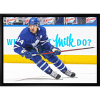 Auston Matthews Toronto Maple Leafs Skating - Framed Canvas - 31" x 22"-Premium canvas print with gallery-wrapped edges