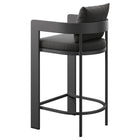 Modway Tahoe Outdoor Patio Aluminum Bar Chair - 44.5" - Charcoal-Adjustable Foot Pins