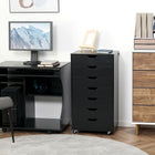Vinsetto Mobile Letter/A4 Filing Cabinet with Drawers & Wheels - Black-7 drawers to store your office supplies
