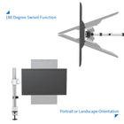 ShoppingAll Single Monitor Mount Stand with Adjustable Arm for 13"-32" Monitor - White-6