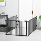 PawHut 30" H Adjustable 8-Panel Dog Playpen-This pet gate can be formed in any shape you want, L-shape, U-shape, hexagonal, etc 