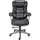 Staples Osgood Bonded Leather High-Back Manager's Chair - Black-Thick padded seat and arms are upholstered in durable bonded leather for supreme comfort