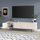 Hudson&Canal Abington TV Stand for TV's up to 75" - Alder White-Product Dimensions: 15.5" L x 69.5" W x 20" H