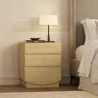 Manhattan Comfort Ardea 20" Contemporary 3-Drawer Nightstand - Natural Oak-Smooth-Glide Drawer: Features easy-glide, non-ball-bearing tracks for everyday convenience